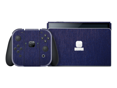 Nintendo Switch OLED BRUSHED BLUE Metallic Skin Online