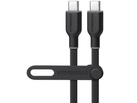 Flexi Pro USB-C to USB-C Soft-Touch Silicone Fast Charge Cable | 10ft | Black Fashion