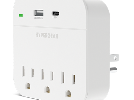 Multi Plug 5 Outlet Extender with USB-C & USB Ports | White Online