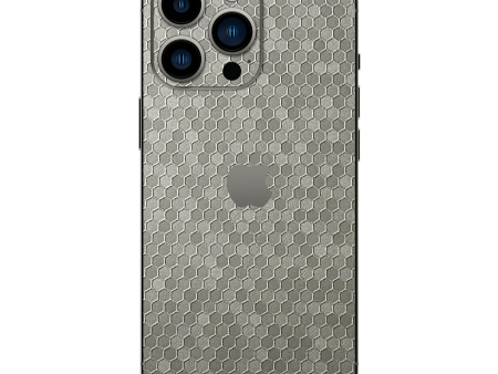 iPhone 14 PRO LUXURIA SILVER HONEYCOMB 3D TEXTURED Skin For Discount