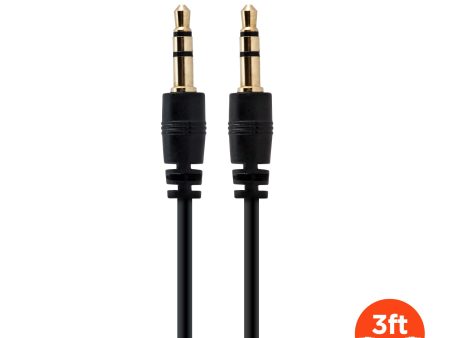 3.5mm Aux Audio Cable | 2ft | Black Cheap