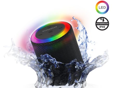 Halo Waterproof LED Wireless Speaker | Black Sale