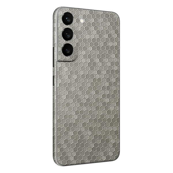 Samsung Galaxy S22 LUXURIA 3D TEXTURED SILVER HONEYCOMB Skin Online Hot Sale