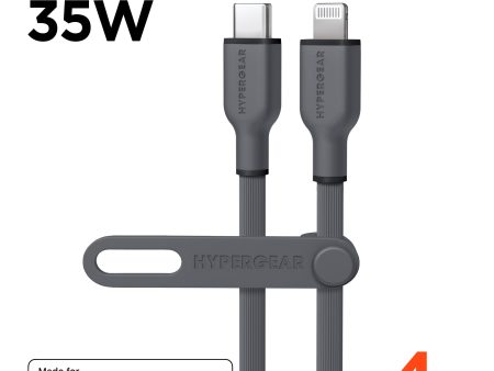 Flexi Pro USB-C to Lightning Soft-Touch Silicone Fast Charge Cable | 4ft | Gray Cheap