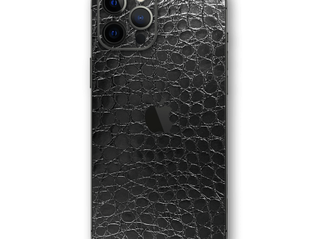 iPhone 12 PRO LUXURIA BLACK ALLIGATOR Leather Skin on Sale