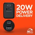 USB-C Power Delivery Bundle | 20W USB-C PD + 12W USB Fast Wall Charger and Fast Car Charger | Black Online Sale