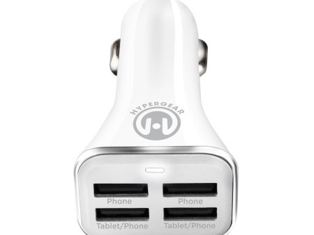 34W Quad USB Car Charger | White Sale