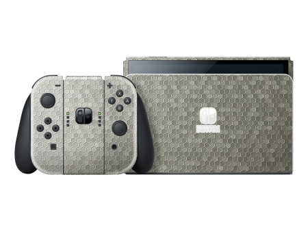 Nintendo Switch OLED LUXURIA SILVER HONEYCOMB 3D TEXTURED Skin Online Sale