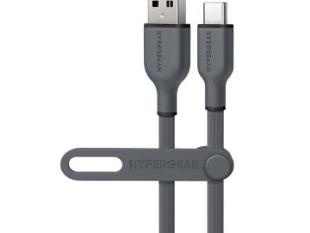 Flexi Pro USB to USB-C Soft-Touch Silicone Charge & Sync Cable | 10ft | Gray For Cheap