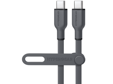 Flexi Pro USB-C to USB-C Soft-Touch Silicone Fast Charge Cable | 15ft | Gray Online now