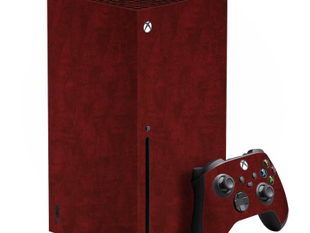 XBOX Series X LUXURIA Scarlet Satin Wood Skin For Sale