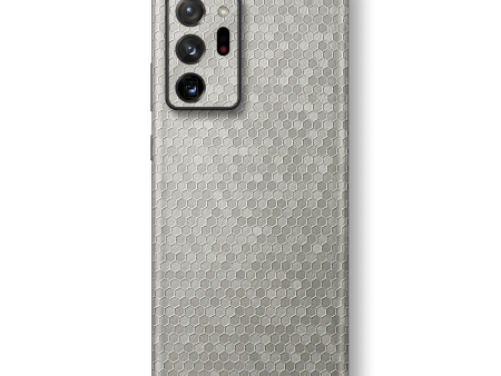 Samsung Galaxy NOTE 20 ULTRA LUXURIA SILVER HONEYCOMB 3D TEXTURED Skin Online Sale