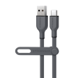 Flexi Pro USB to USB-C Soft-Touch Silicone Charge & Sync Cable | 4ft | Gray Online now