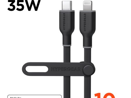 Flexi Pro USB-C to Lightning Soft-Touch Silicone Fast Charge Cable | 10ft | Black Cheap