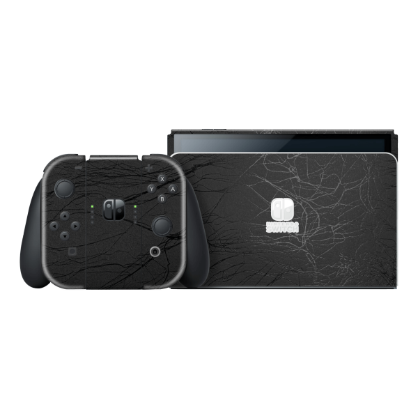 Nintendo Switch OLED LUXURIA BLACK WEB Textured Skin Online Sale