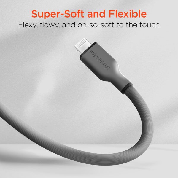 Flexi Pro USB-C to Lightning Soft-Touch Silicone Fast Charge Cable | 4ft | Gray Cheap