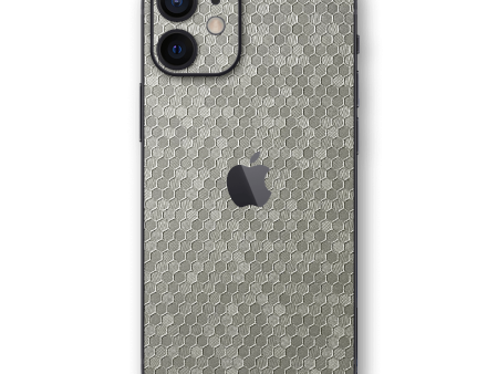 iPhone 12 MINI LUXURIA SILVER HONEYCOMB 3D TEXTURED Skin Online Sale