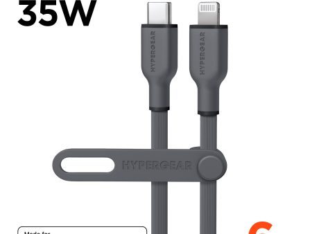 Flexi Pro USB-C to Lightning Soft-Touch Silicone Fast Charge Cable | 6ft | Gray Online Hot Sale