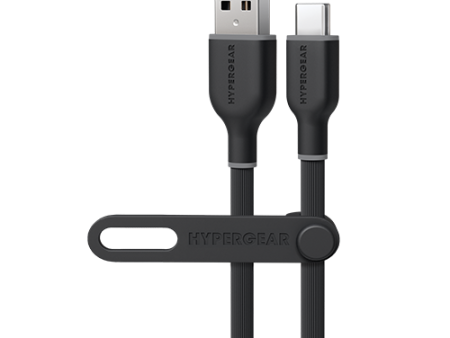 Flexi Pro USB to USB-C Soft-Touch Silicone Charge & Sync Cable | 6ft | Black Fashion