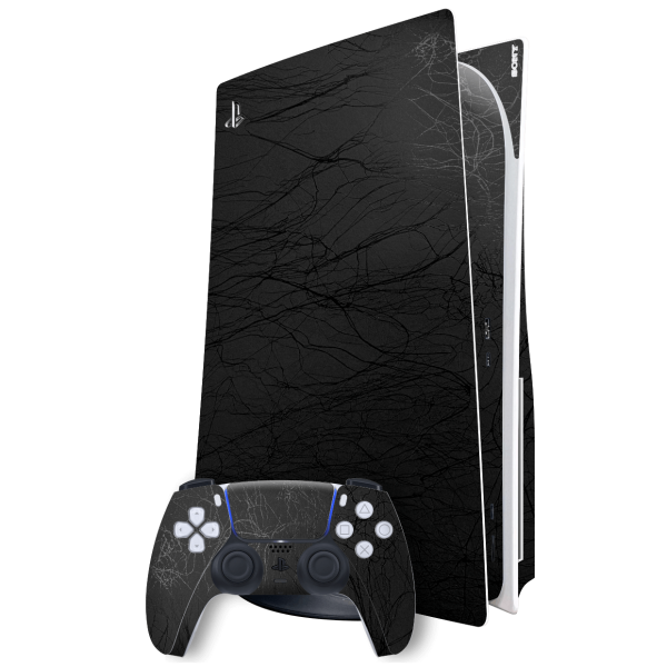 PlayStation 5 (PS5) DISC Edition LUXURIA BLACK WEB Textured Skin Discount