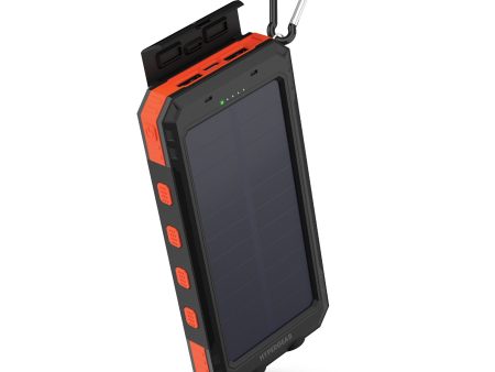 10,000mAh | SolPro 10K Fast Charge Solar Power Bank with 20W USB-C PD | Black and Orange For Discount