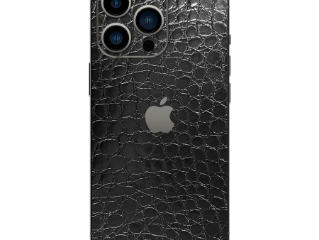 iPhone 14 Pro MAX LUXURIA BLACK ALLIGATOR Leather Textured Skin Online