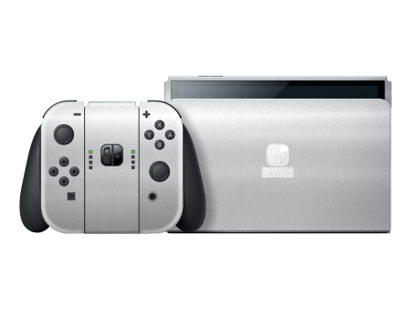 Nintendo Switch OLED BRUSHED ALUMINIUM Metallic Skin Online Hot Sale