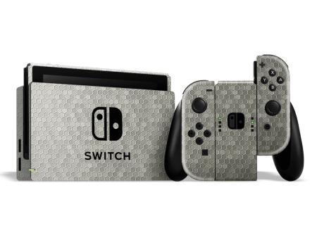 Nintendo SWITCH LUXURIA SILVER HONEYCOMB 3D TEXTURED Skin Cheap