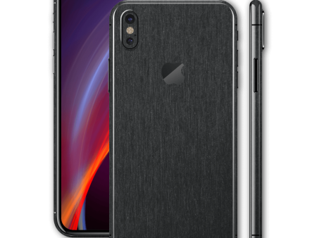 iPhone XS MAX BRUSHED BLACK Metallic Skin For Cheap