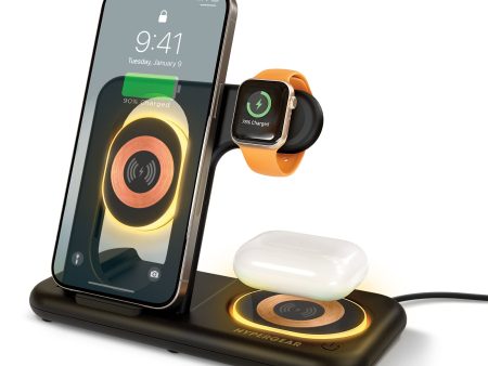 PowerFold X-Ray 4-in-1 Foldable Wireless Charging Stand with 15W Wireless Fast Charge | Black Online now