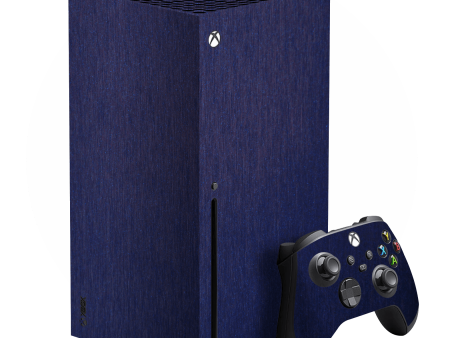 XBOX Series X BRUSHED BLUE Metallic Skin For Discount